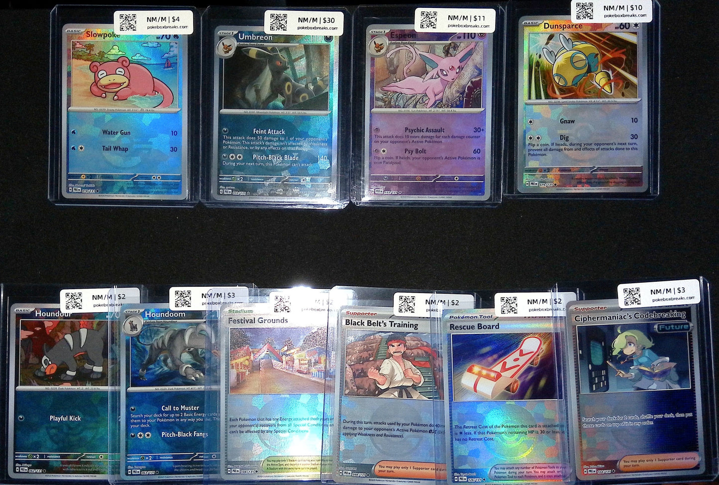Prismatic Evolution 10x Pokeball Lot (Umbreon, Espeon + Dunsparce Masterball)