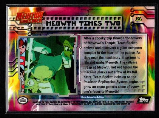 1999 Topps Pokemon Movie Edition #23/59: Meowth Times Two (NM/M)