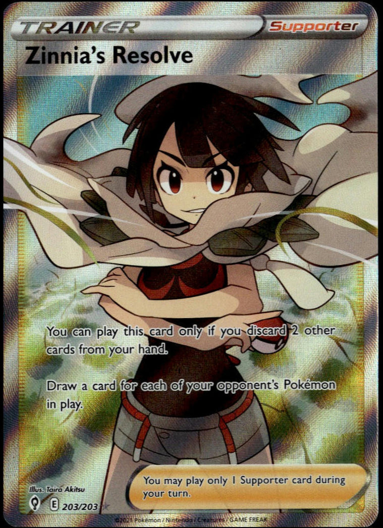 Zinnia's Resolve #203/203 (NM/M, Evolving Skies)