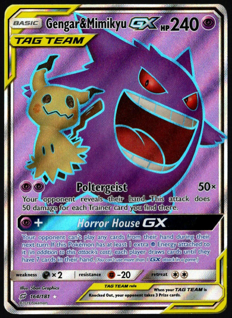 Gengar & Mimikyu GX #164/181 (NM/M, Pokemon Team Up)