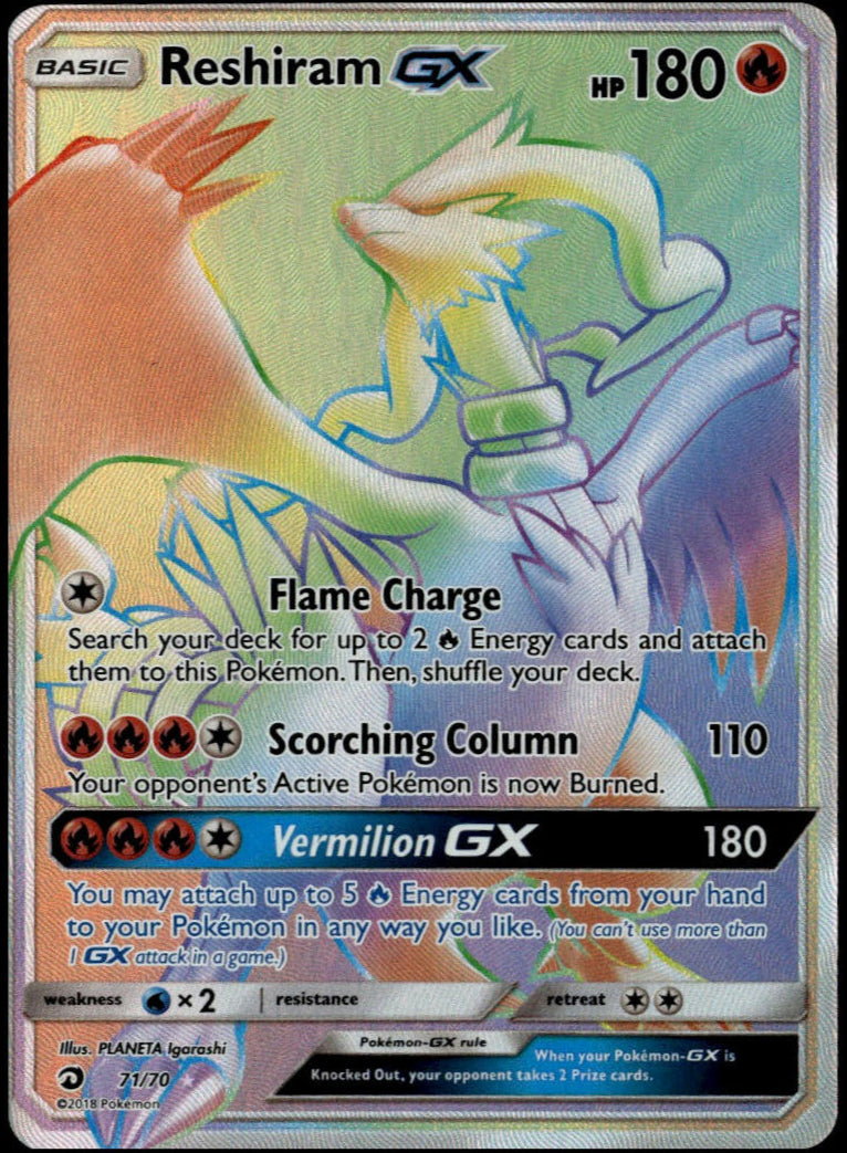 Reshiram GX #71/70 (NM, Dragon Majesty)