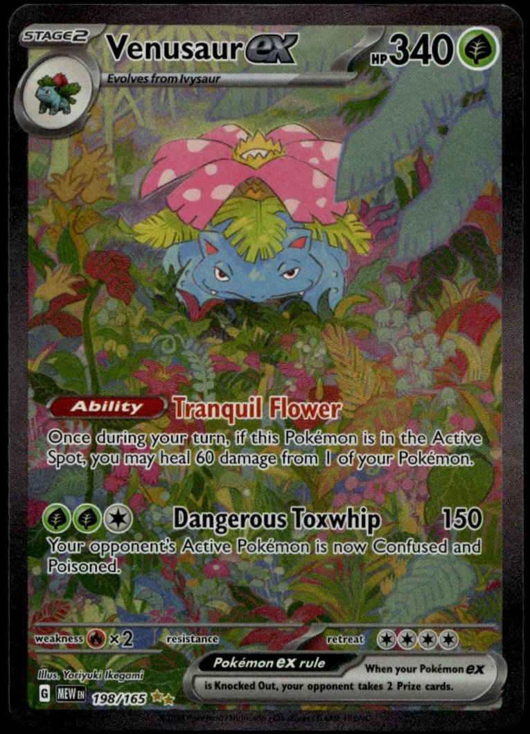 Venusaur ex #198/165 (NM, MEW EN 151)