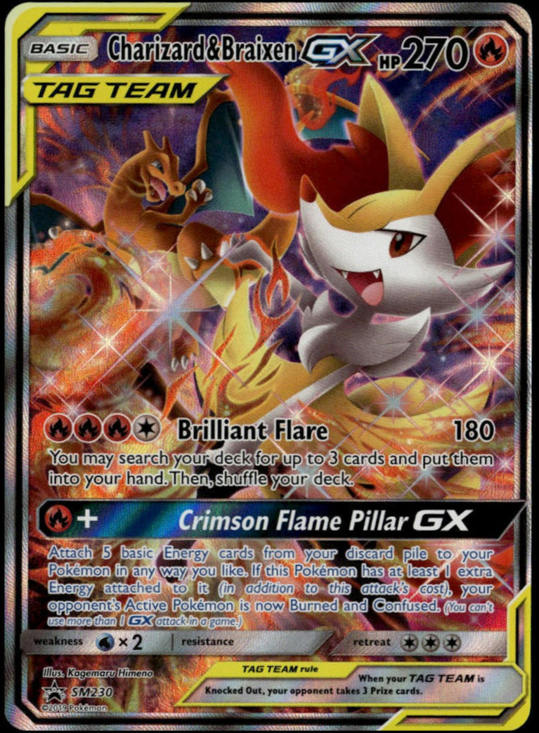 Charizard & Braixen GX #SM230 (NM/M, S&M BSP)