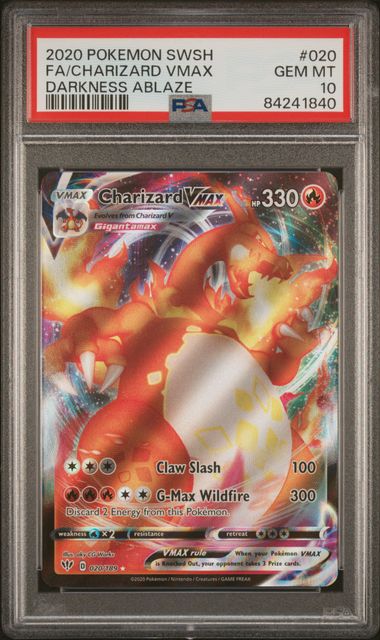 Charizard VMAX #020/189 (PSA 10, Darkness Ablaze)