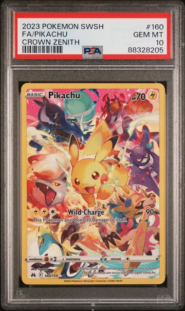 Pikachu #160/159 (PSA 10, Crown Zenith)