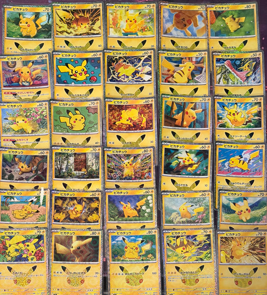 30th Celebration Complete Set: Pikachus #1-30