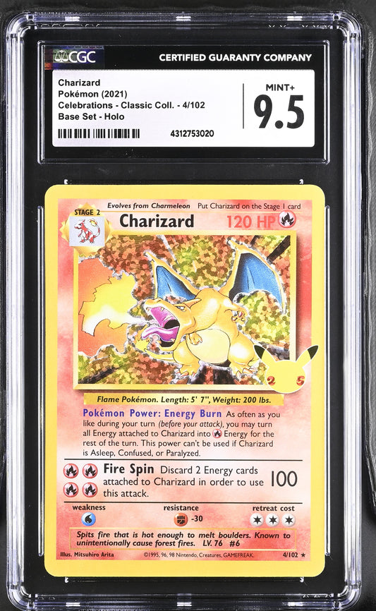 Charizard 4/102 (CGC 9.5, 2021 Celebrations - Classic Coll)