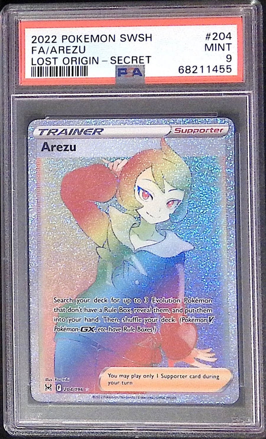 Arezu #204/196 (PSA 9, Lost Origin)