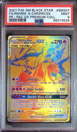 Reshiram & Charizard GX #SM247 (PSA 9, R&C GX Premium Collection BSP)