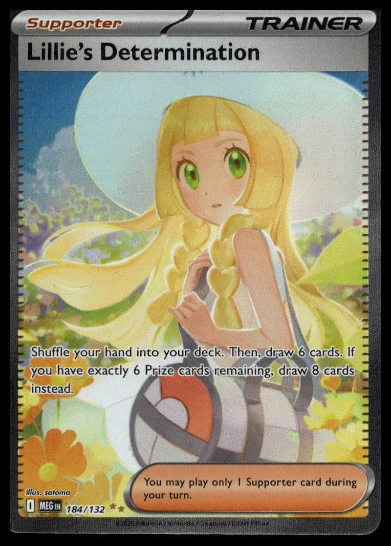 Lillie's Determination #184/132 (NM, ME01: Mega Evolution) (front)