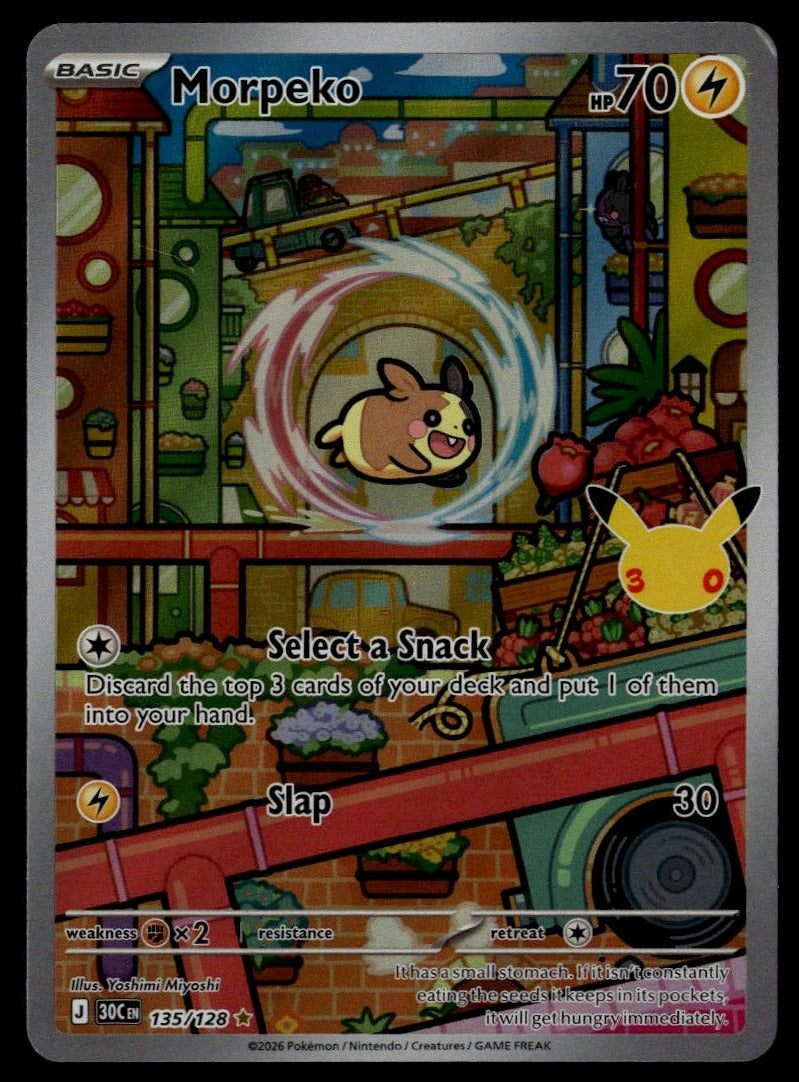 Morpeko #135/128 (NM, ME: 30th Celebration) (front)