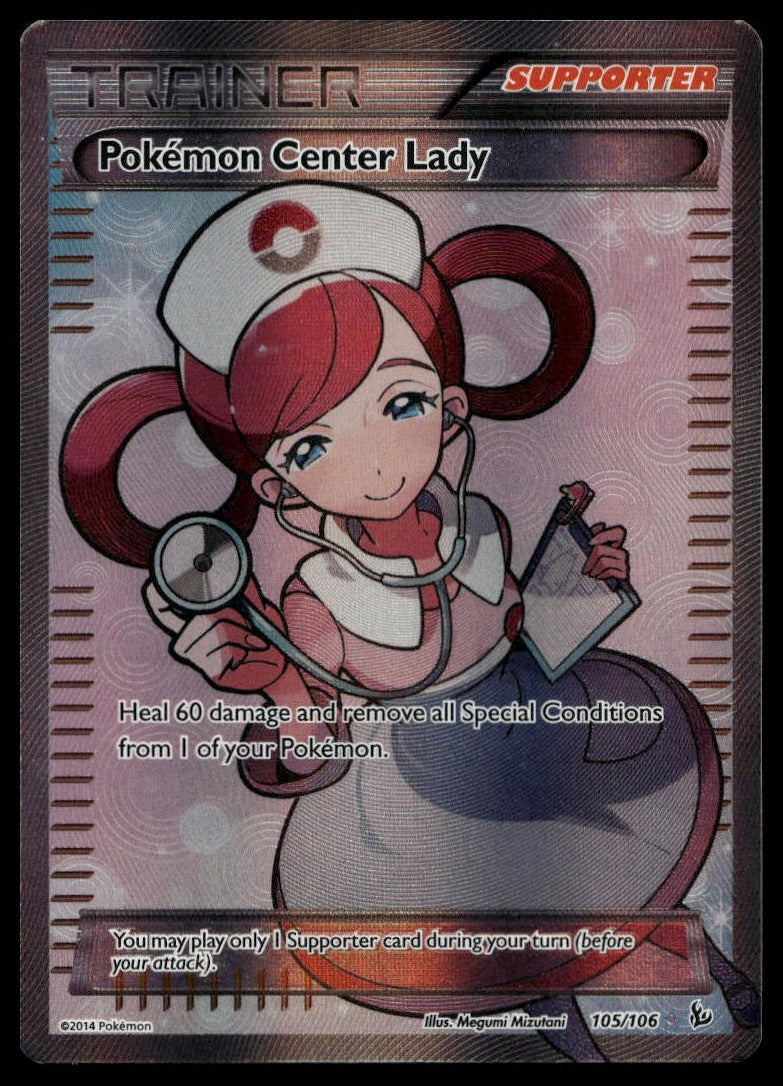 Pokemon Center Lady (105 Full Art) #105/106 (LP, XY - Flashfire) (front)