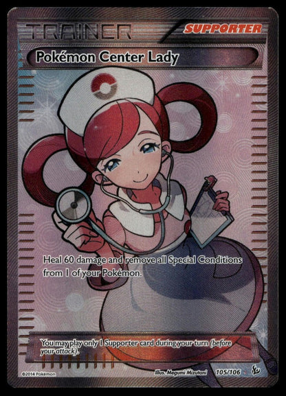 Pokemon Center Lady (105 Full Art) #105/106 (LP, XY - Flashfire) (front)