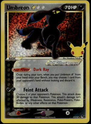 Umbreon Gold Star #17/17 (NM, Pokemon Celebrations)
