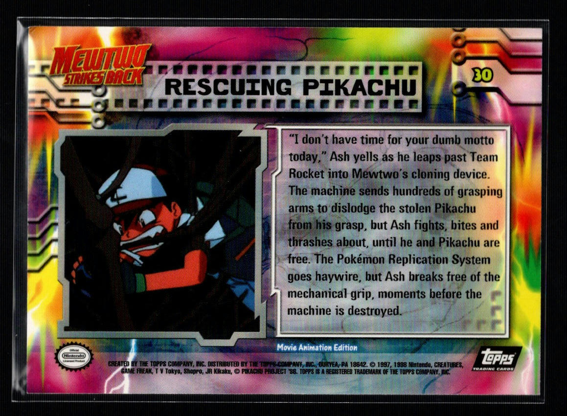 1999 Topps Pokemon Movie Edition #30/59: Rescuing Pikachu (NM/M)