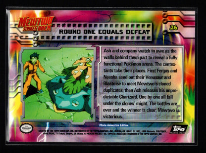 1999 Topps Pokemon Movie Edition #26/59: Round One Equals Defeat (NM/M)