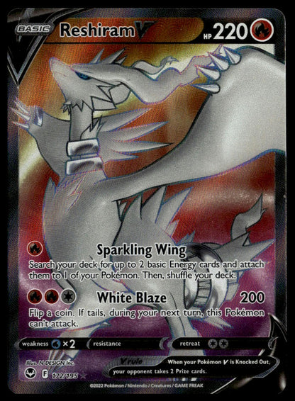 Reshiram V #172/195 (NM, Silver Tempest)