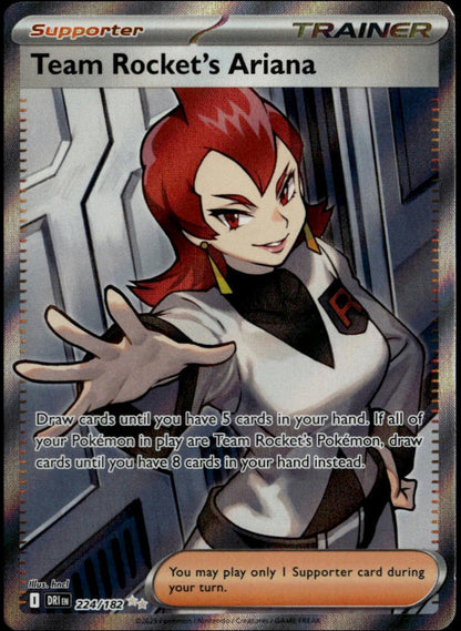 Team Rocket's Ariana #224/182 (NM/M, Destined Rivals)