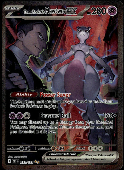 Team Rocket's Mewtwo ex #231/182 (NM/M, Destined Rivals)
