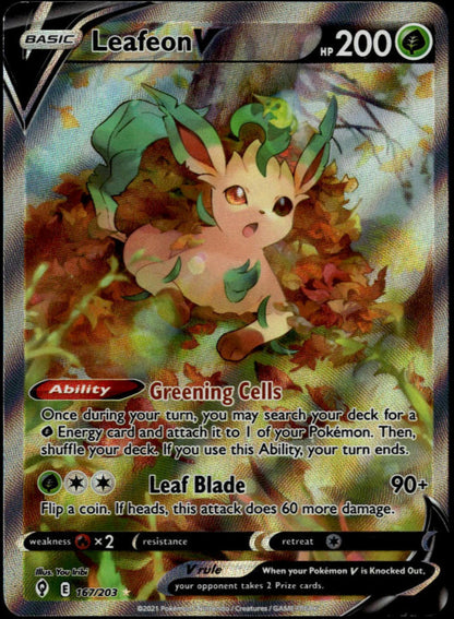 Leafeon V #167/203 (LP+, Evolving Skies)