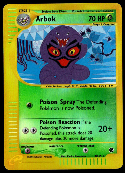 Arbok #3/165 (NM/M, Reverse Holo, Pokemon Expedition)