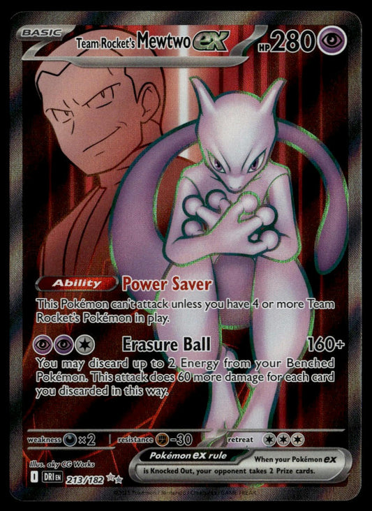 Team Rocket's Mewtwo ex #213/182 (NM, Destined Rivals)