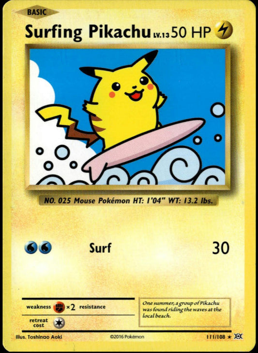Surfing Pikachu #111/108 (LP, XY Evolutions)