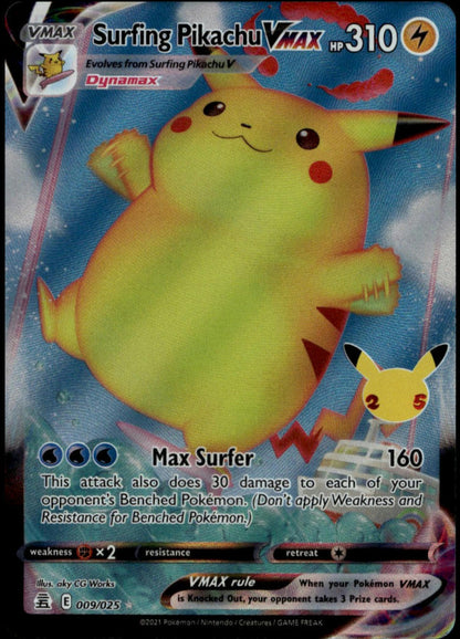 Surfing Pikachu VMAX #009/025 (NM, Pokemon Celebrations)