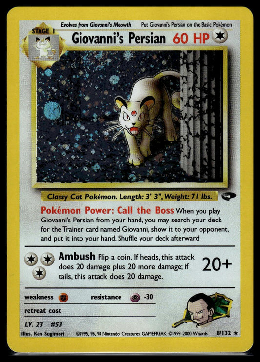 Giovanni's Persian #8/132 (NM, Pokemon Gym Challenge)