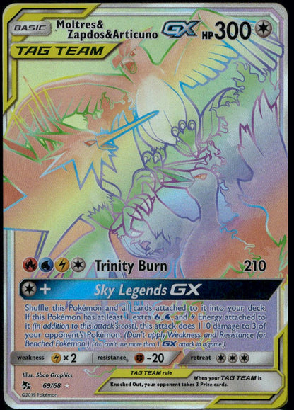 Moltres & Zapdos & Articuno GX Tag Team #069/068 (NM/M, Hidden Fates)