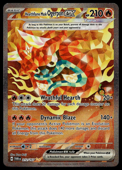Hearthflame Mask Ogerpon ex #212/167 (NM/M, Twilight Masquerade)