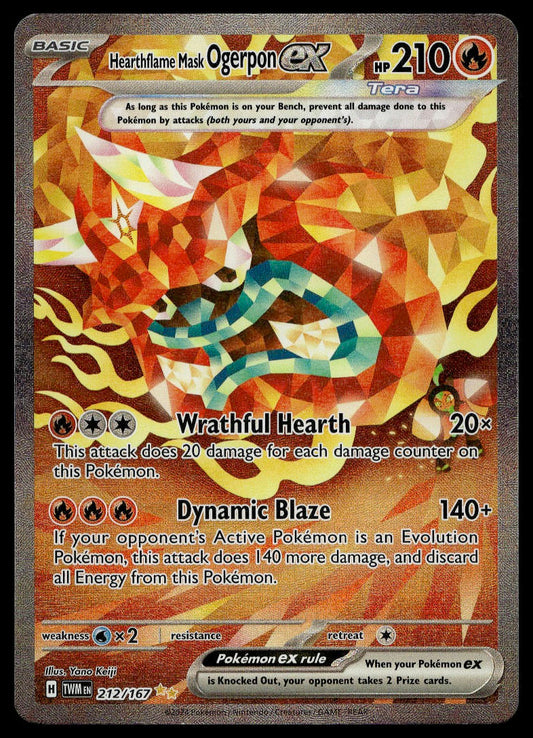 Hearthflame Mask Ogerpon ex #212/167 (NM/M, Twilight Masquerade)