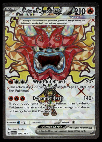 Hearthflame Mask Ogerpon ex #192/167 (NM, Twilight Masquerade)