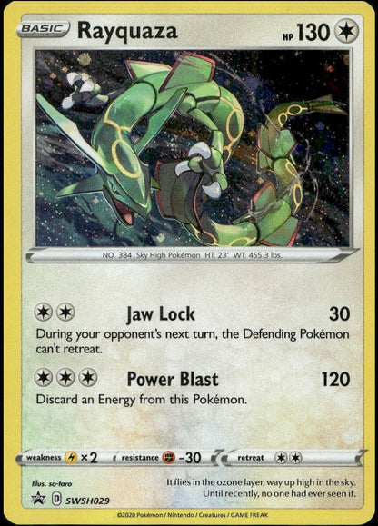 Rayquaza Holo #SWSH029 (NM/M, Swirl, SWSH BSP)