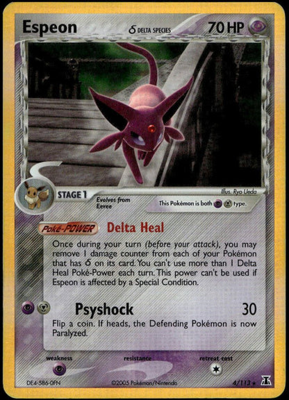 Espeon Holo #4/113 (LP-/MP+, Delta Species)