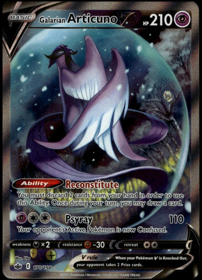 Galarian Articuno V (Alt Full Art) #170/198 (NM/M, Chilling Reign)