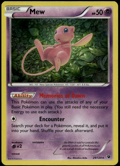 Mew #29/124 Holo (NM/M, XY Fates Collide)
