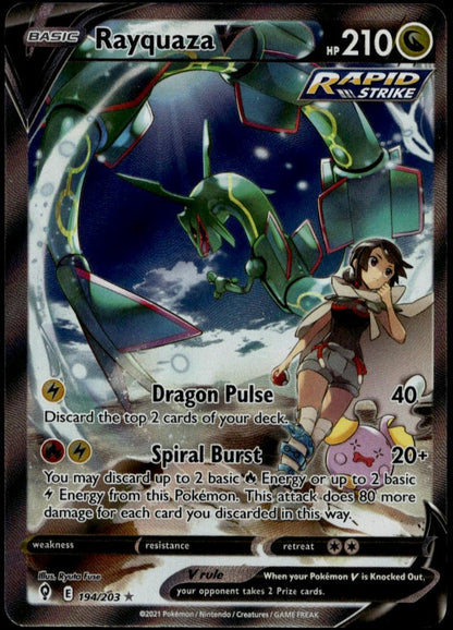 Rayquaza V Alt Art #194/203 (NM/M, Evolving Skies)