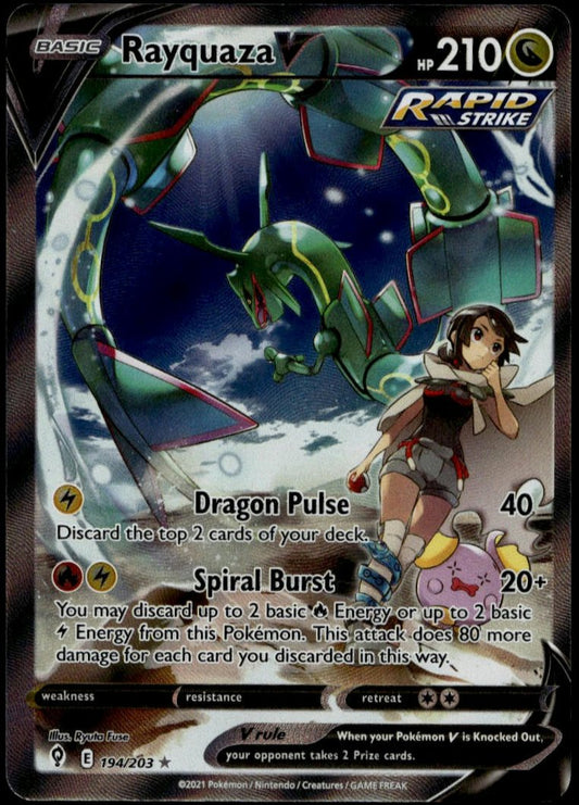 Rayquaza V Alt Art #194/203 (NM/M, Evolving Skies)