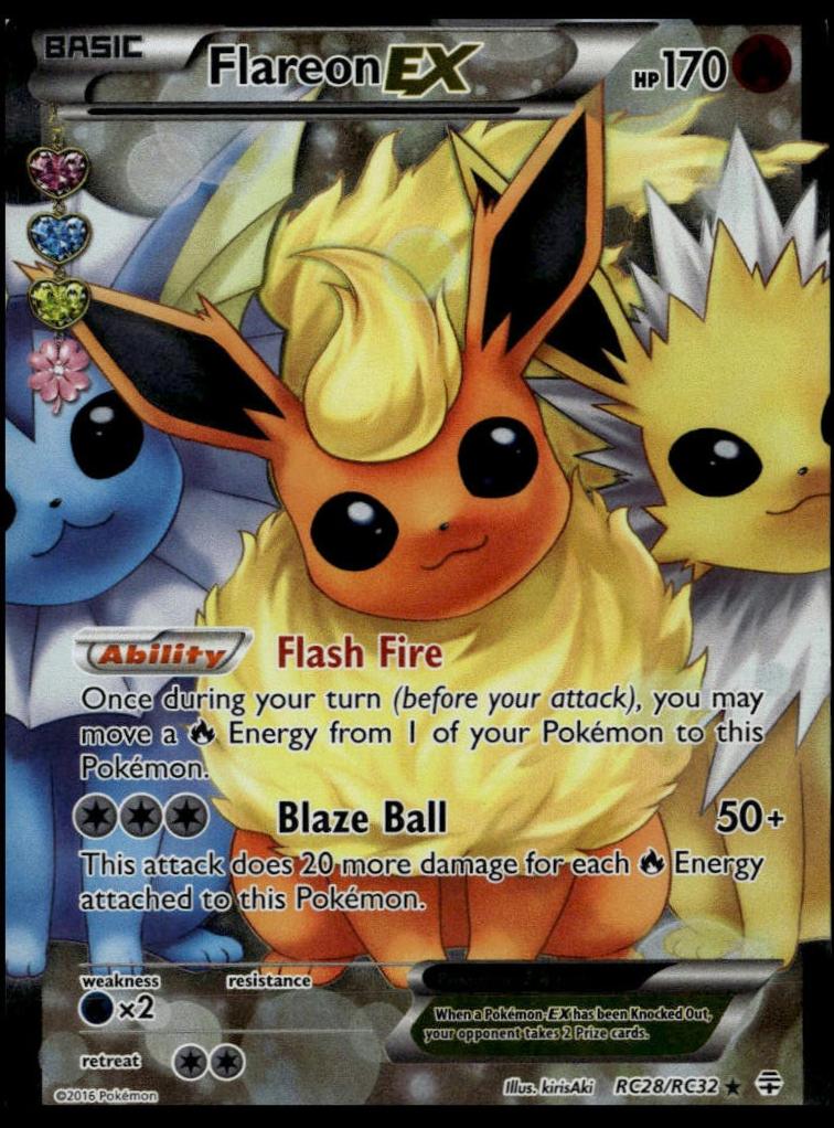 Flareon EX #RC38/RC32 (LP-, Generations: Radiant Collection)