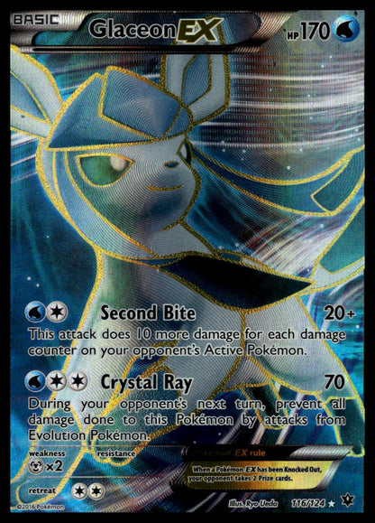 Glaceon EX #116/124 (NM-, XY Fates Collide)
