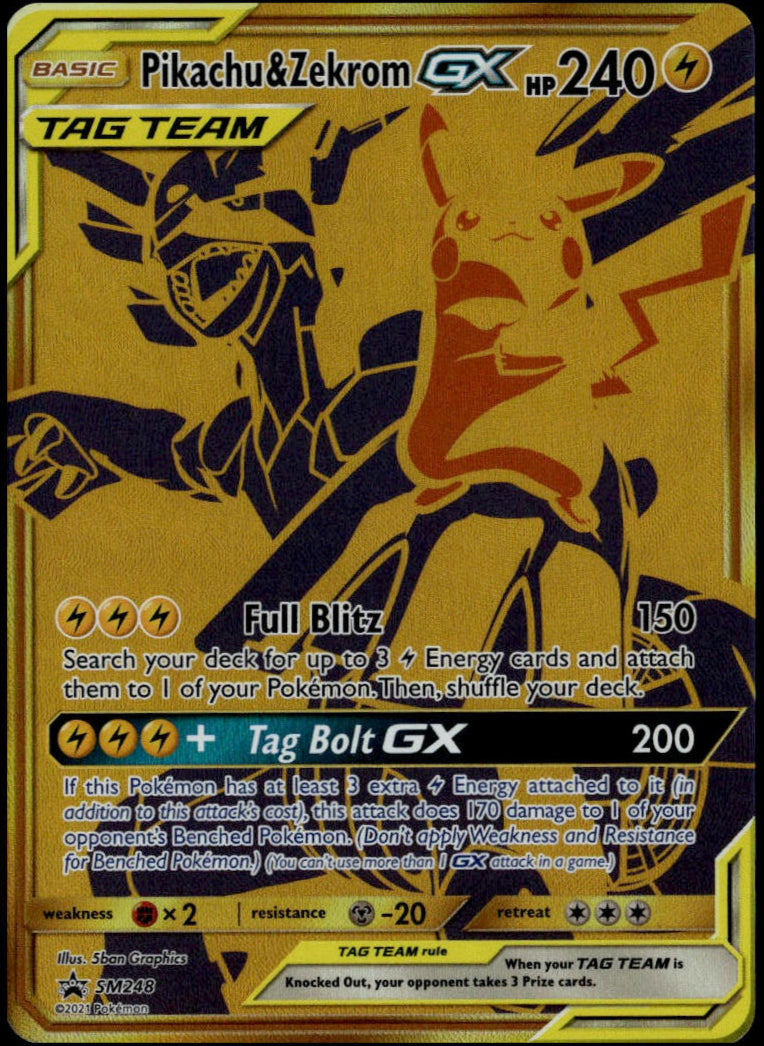 Pikachu & Zekrom GX Tag Team #SM248 (NM/M, S&M Black Star Promo)