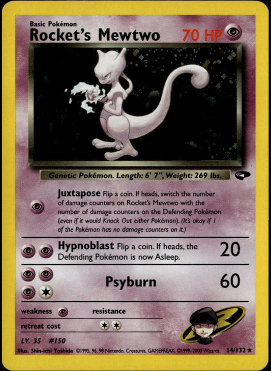 Rocket's Mewtwo Holo #14/132 (LP+, Gym Challenge)