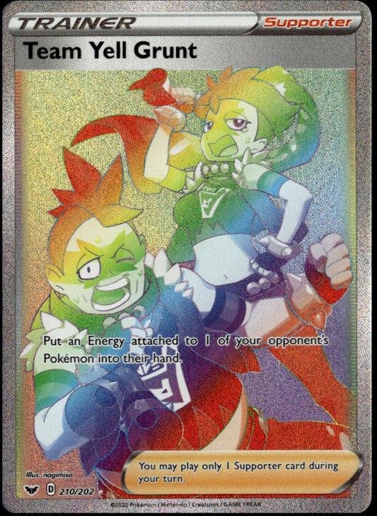 Team Yell Grunt #210/202 (NM/M, SWSH Base)