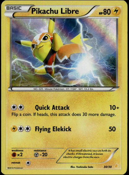 Pikachu Libre Holo #30/30 (NM, XY Trainer Kit: Pikachu Libre & Suicune)