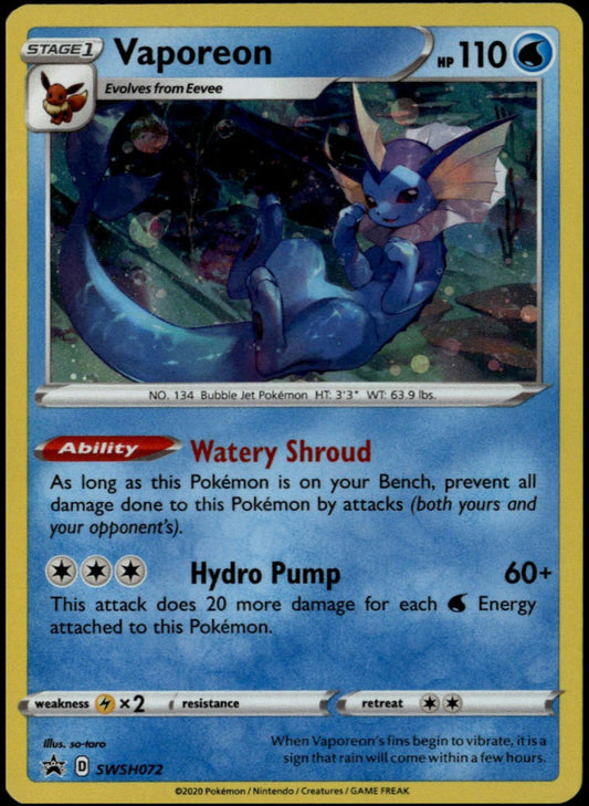 Vaporeon #SWSH072 (NM/M, SWSH BSP)