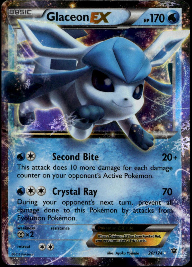 Glaceon EX #20/124 (LP-, XY Fates Collide)