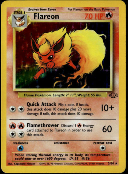 Flareon Holo #3/64 (LP+, Pokemon Jungle)