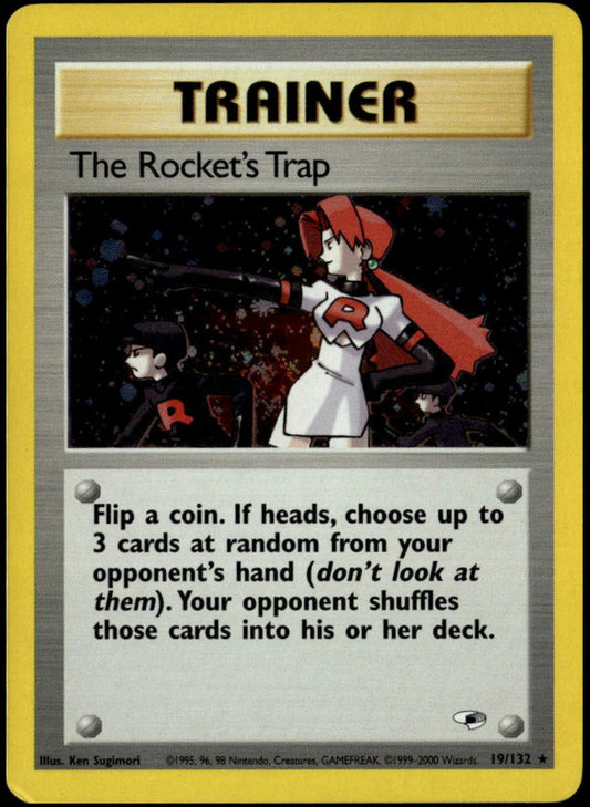 The Rocket's Trap Holo w/Swirl #19/132 (LP+, Gym Heroes)