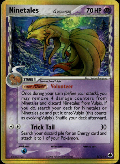 Ninetails Holo #8/101 (LP+, Dragon Frontiers Delta Species)